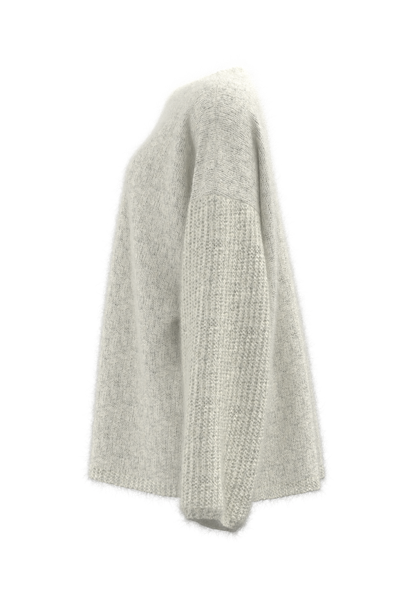 Jersey de mujer con cuello redondo y hombros descubiertos