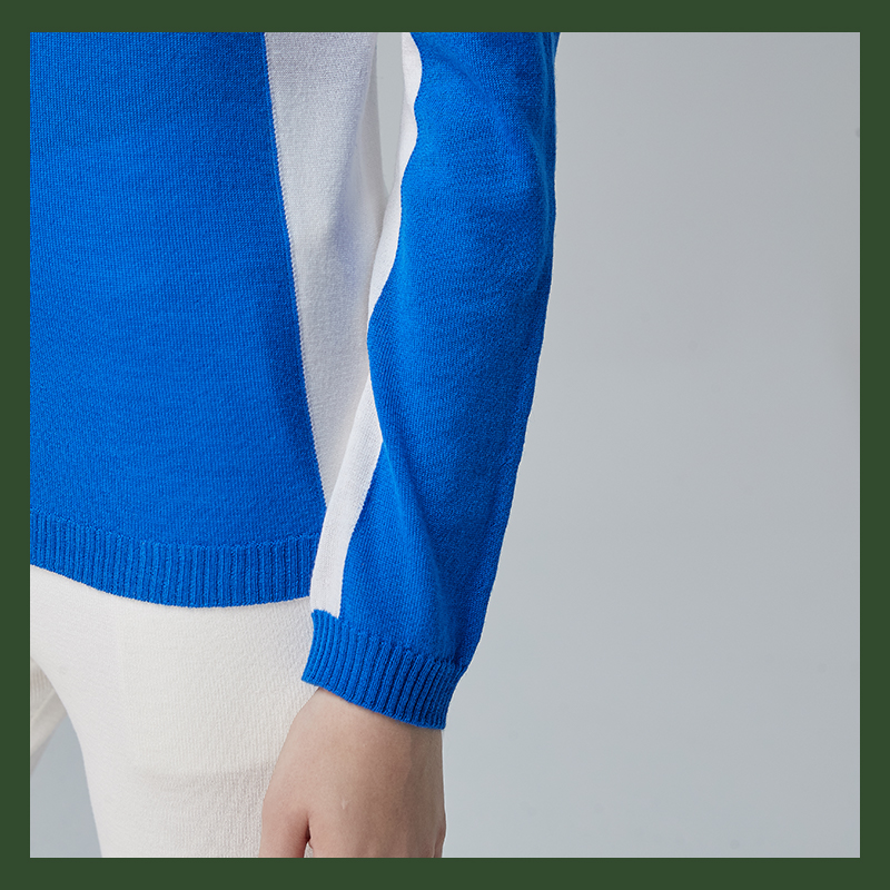 18GG Intarsia SEAMLESS Pull &agrave; col roul&eacute; pour femme RWS WOOL 
