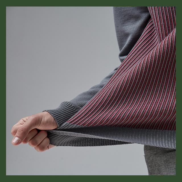 Jersey de jacquard con cuello redondo para hombre, ropa deportiva sin costuras de lana RWS