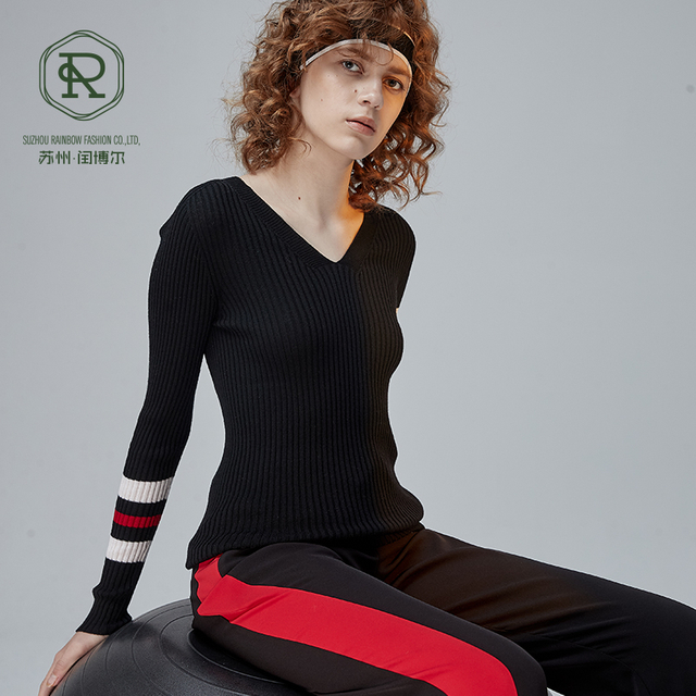 col v SEAMLESS Pull c&ocirc;tel&eacute; femme laine RWS