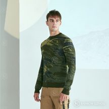 Pull jacquard en laine m&eacute;rinos