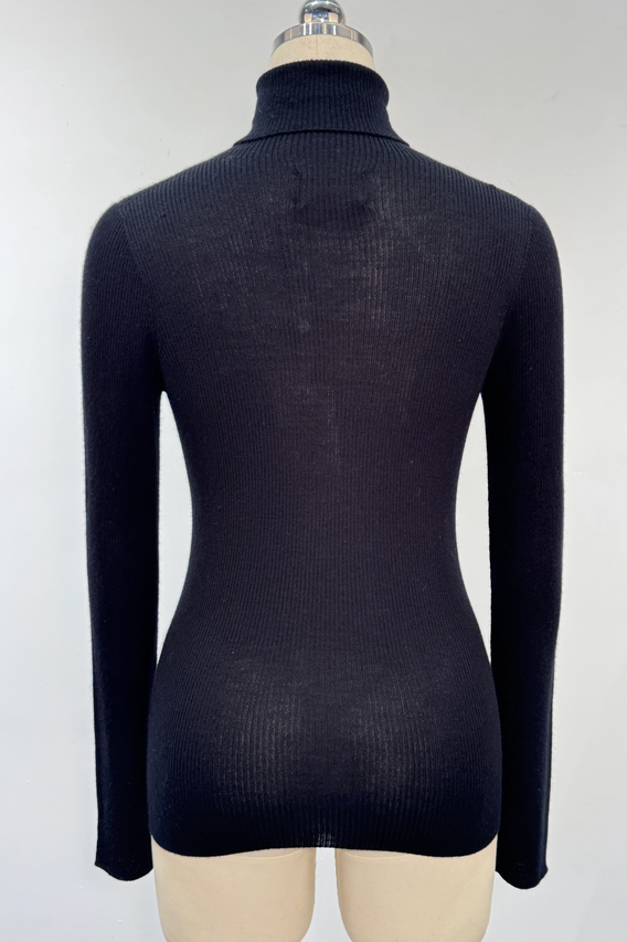 Nahtloses Rollkragenpullover-Top f&uuml;r Damen aus Kaschmir und Seide