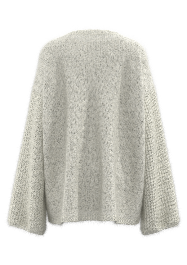 Schulterfreier Damenpullover mit Rundhalsausschnitt