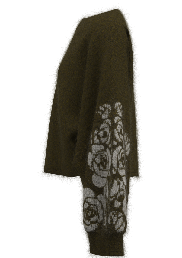 Jacquard-Pullover f&uuml;r Damen mit Rundhalsausschnitt