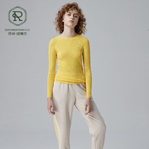 Jersey con cuello redondo para mujer, top RUNNING