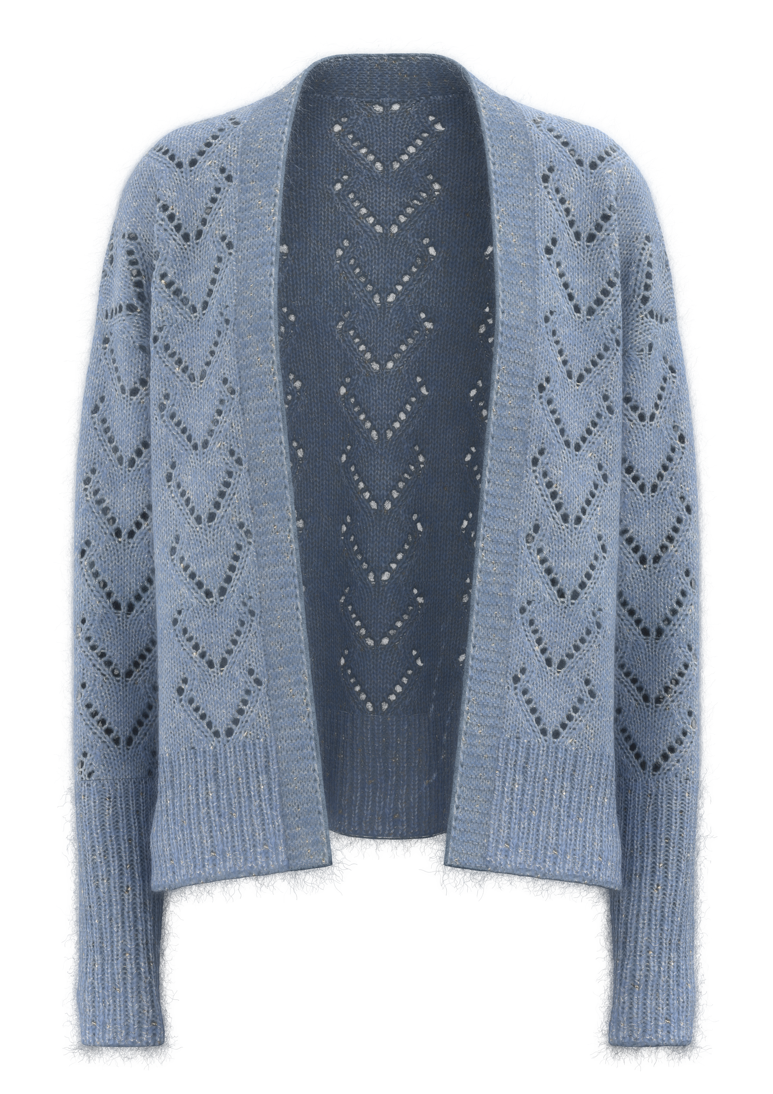 Cardigan Femme En Maille Ajour&eacute;e Motif Losanges