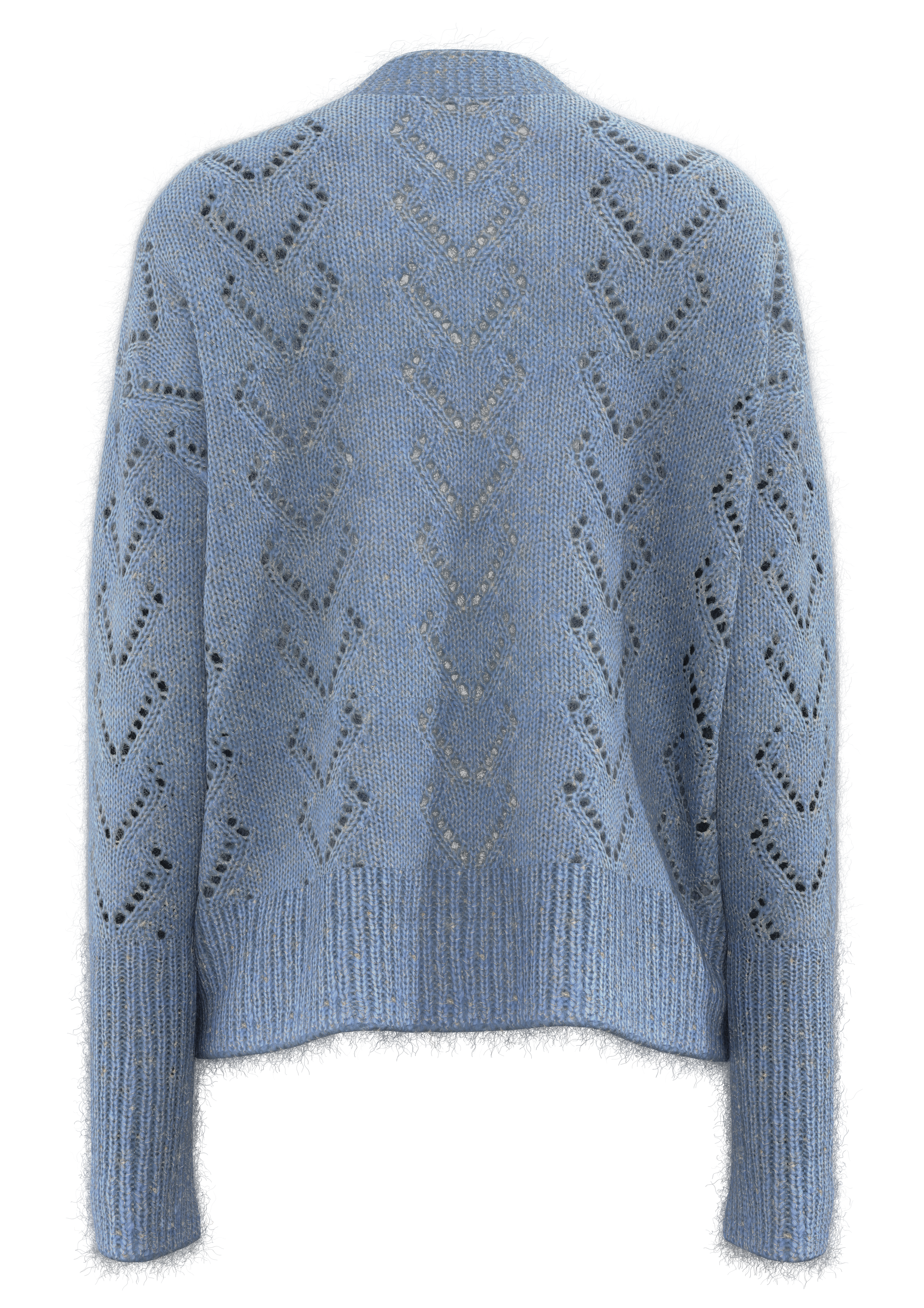 Cardigan Femme En Maille Ajour&eacute;e Motif Losanges