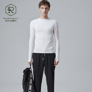 Jersey calefactor Thermolite estructurado con cuello redondo para hombre SU&Eacute;TER SIN COSTURAS PARA EXTERIORES