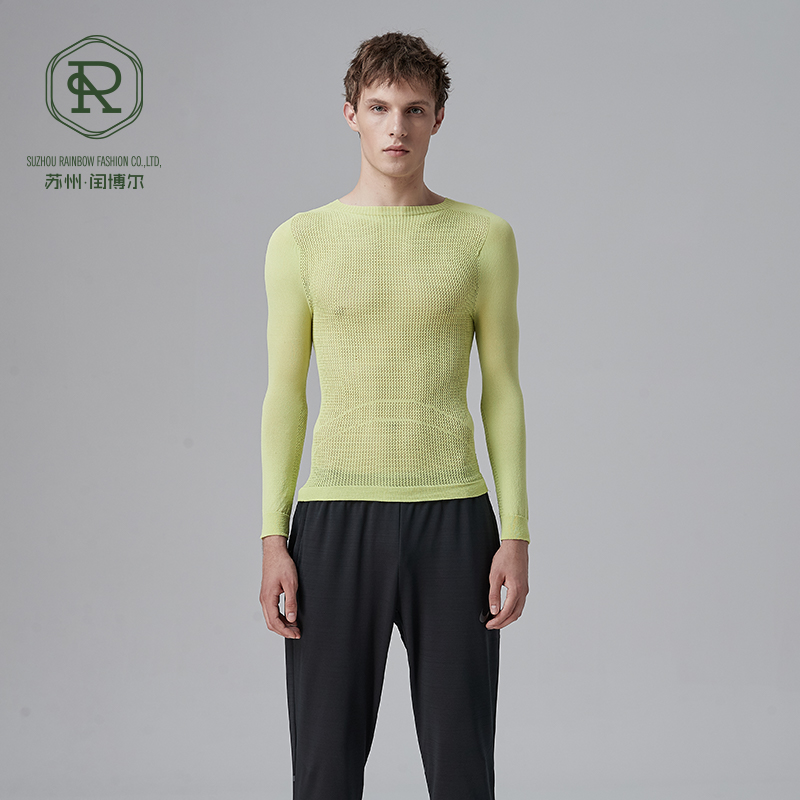 Pull &agrave; col rond pour hommes, haut de course durable