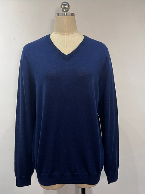 Basic-Sweatshirt aus Wolle f&uuml;r Damen mit V-Ausschnitt