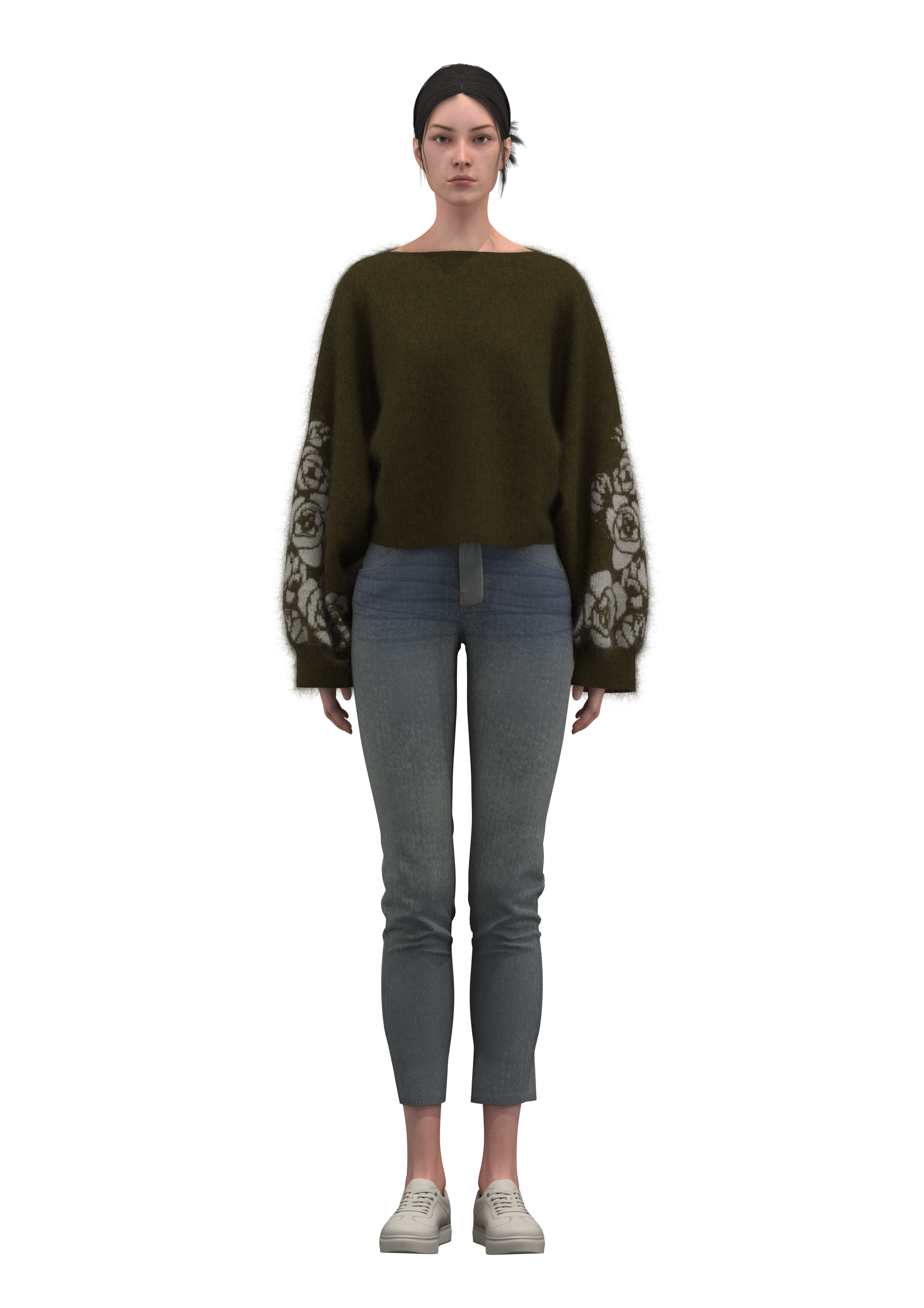 Jersey de jacquard con hombros descubiertos para mujer