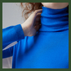 18GG Intarsia SEAMLESS Pull &agrave; col roul&eacute; pour femme RWS WOOL 