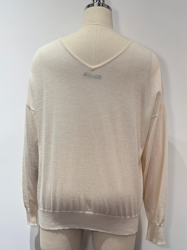 100 % cachemire sans couture, col en V, style basique.