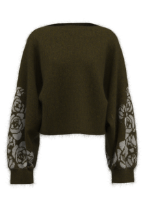 Jersey de jacquard con hombros descubiertos para mujer