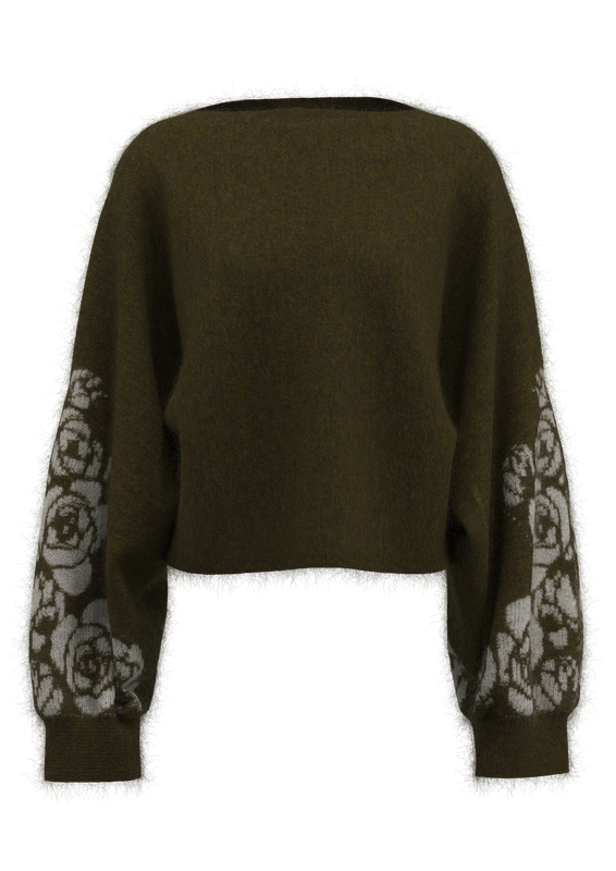 Jersey de jacquard con hombros descubiertos para mujer